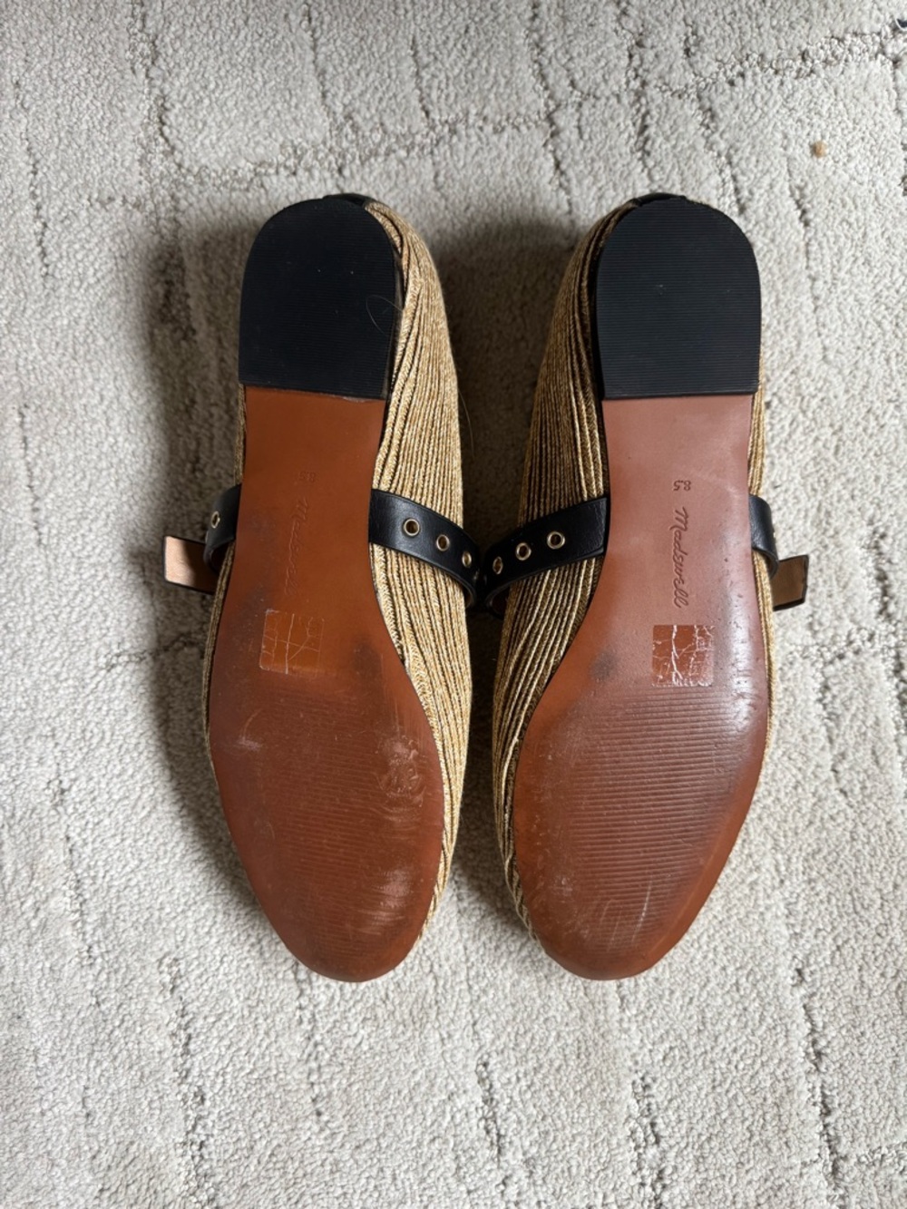 Madewell The Remy Mary Jane Flat in straw - Picture 6 of 7